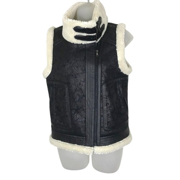 Joie Faux Shearling Lamb Leather Vest Size XS - Picture 3 of 8